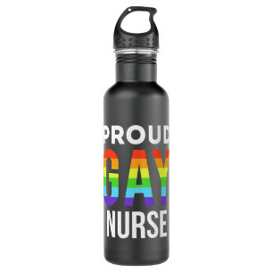 Proud Gay Nurse Pride Month LGBTQ Rainbow 710 Ml Water Bottle