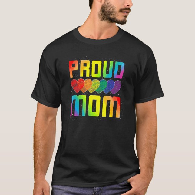 Proud Gay Pride Mum Mothers Day Rainbow Flag Lgbt  T-Shirt (Front)