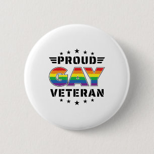 Proud Gay Veteran Pride Month Veteran's Day 6 Cm Round Badge