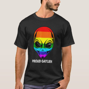 Proud Gaylien Lgbtq Gay Alien Rainbow Flag Pride M T-Shirt