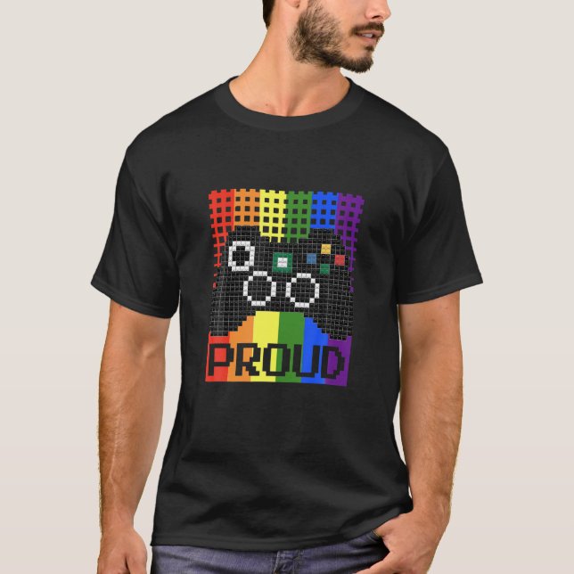 Proud Gaymer Lgbtq LGBT Video Game Lover Gamer Gif T-Shirt (Front)