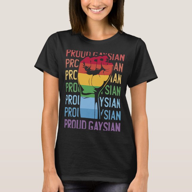 Proud Gaysian Gay Pride Asian Heritage T-Shirt (Front)