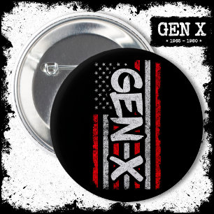 Proud Gen Xer Generation X American Flag Gen X 6 Cm Round Badge