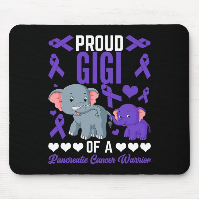 Proud Gigi Of A Pancreatic Cancer Elephants Suppor Mouse Mat (Front)