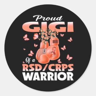 Proud Gigi Of A Rsd Crps Warrior Awareness Boxing  Classic Round Sticker