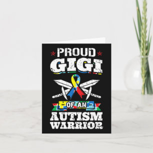 Proud Gigi Of An Autism Warrior Awareness Ribbon G Card