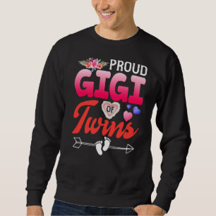 Proud Gigi Of Twins Floral Grandma Happy Mother's  Sweatshirt