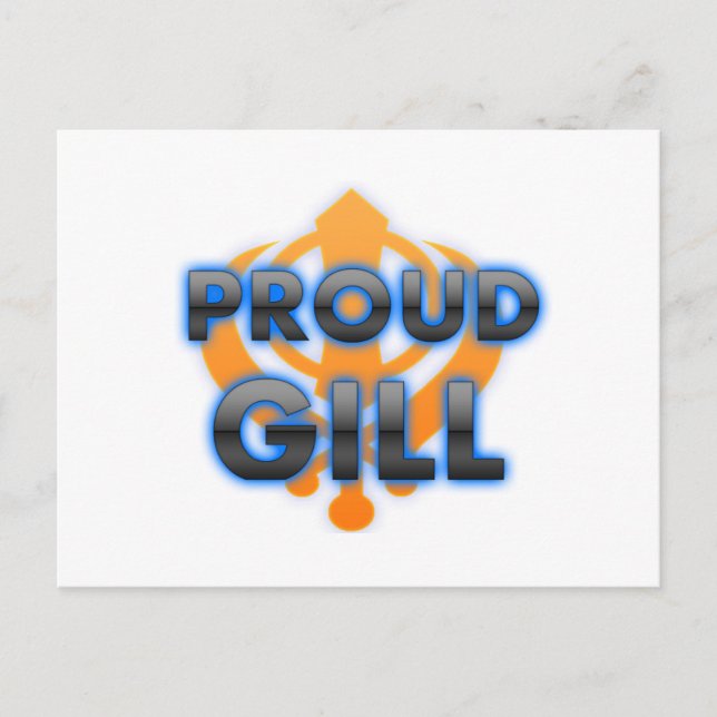 Proud Gill, Gill pride Postcard (Front)