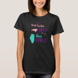 Proud girl Design Just a North Carolina girl in an T-Shirt