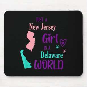 Proud Girl Just A New Jersey Girl In A Delaware Wo Mouse Mat