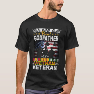 Proud Godfather Of A Vietnam Veteran US Flag Veter T-Shirt
