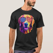 Proud Golden Retriever American Flag sunglasses