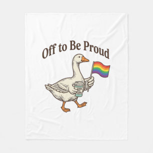 Proud Goose Pride Parade Vintage Shirt Design_1 Fleece Blanket