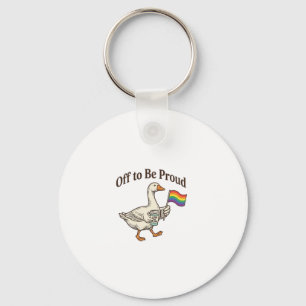 Proud Goose Pride Parade Vintage Shirt Design_1 Key Ring