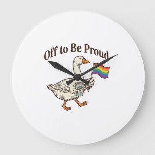 Proud Goose Pride Parade Vintage Shirt Design_1 Large Clock
