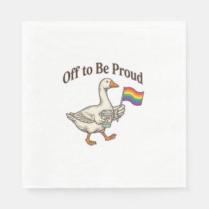 Proud Goose Pride Parade Vintage Shirt Design_1 Napkin