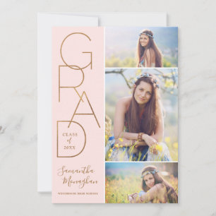 Proud Grad   Graduation Announcement   Blush