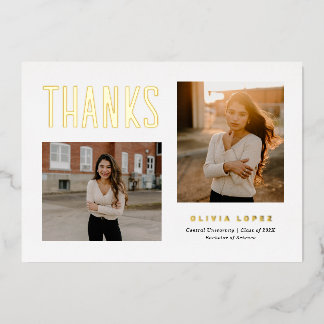 Proud Grad Graduation Thank You Photo Card