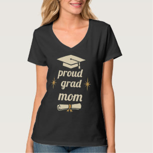 Proud Grad Mum Graduation V-Neck T-Shirt