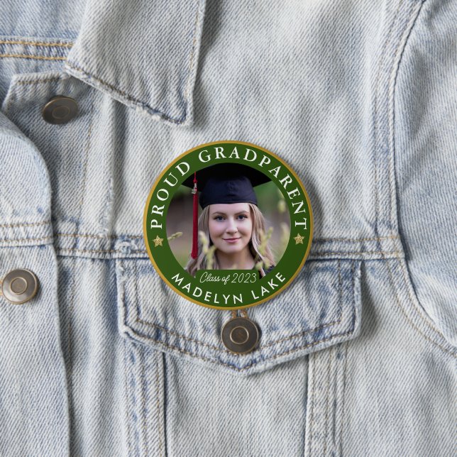 Proud GRADParent Photo 2023 Graduation Button (In Situ)