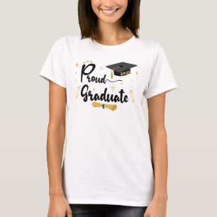 Proud Graduate   Bold Black Text Family Graduation T-Shirt