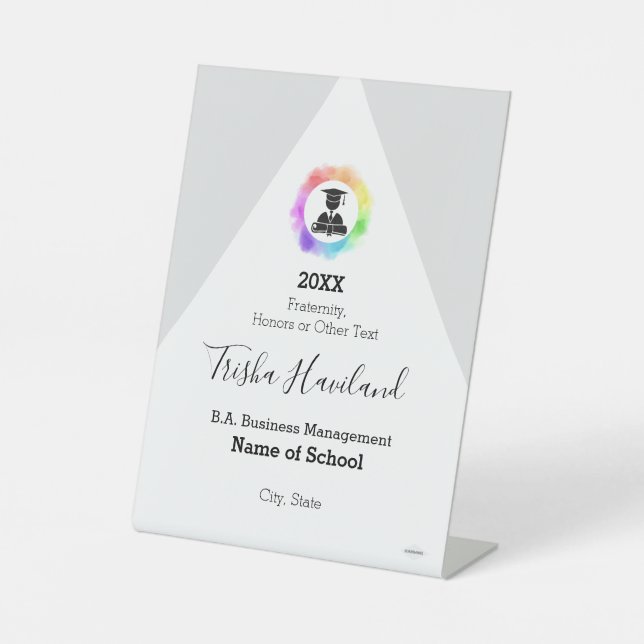 Proud Graduate Display HAMbWG Pedestal Sign (Front)