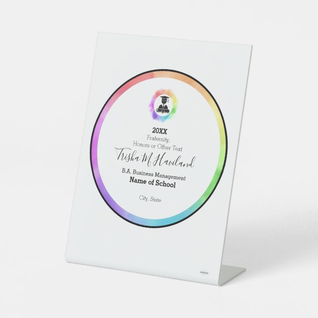 Proud Graduate Display HAMbWG Pedestal Sign (Front)