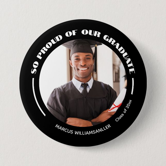 Proud Graduate Photo Graduation 7.5 Cm Round Badge (Front)