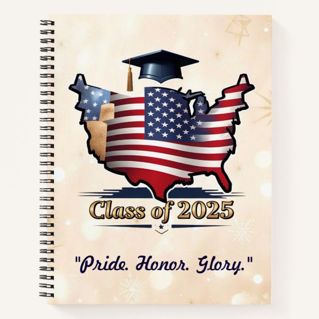 "Proud Graduate USA Style" Notebook (Front)