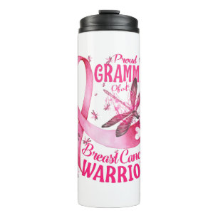 Proud Grammie Of A Breast Cancer Warrior Awareness Thermal Tumbler
