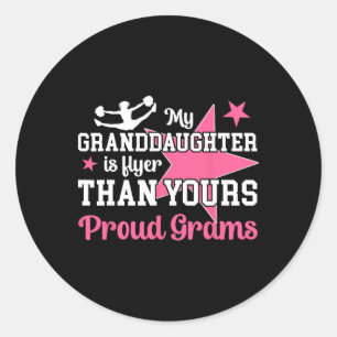 Proud Grams Of A Cheerleader Grams Grandma Cheer G Classic Round Sticker