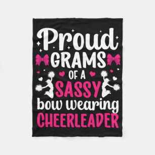 Proud Grams Of A Cheerleader Grams Grandma Cheer G Fleece Blanket