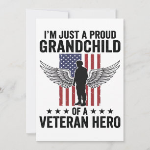Proud Grandchild of a Veteran Hero Patriotic Desig Invitation