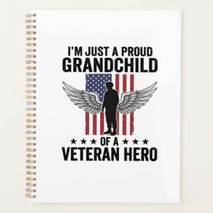 Proud Grandchild of a Veteran Hero Patriotic Desig Planner