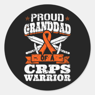 Proud Granddad Of A CRPS Warrior RSD Awareness RND Classic Round Sticker