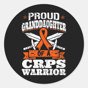 Proud Granddaughter Of A Crps Warrior Rsd Awarenes Classic Round Sticker