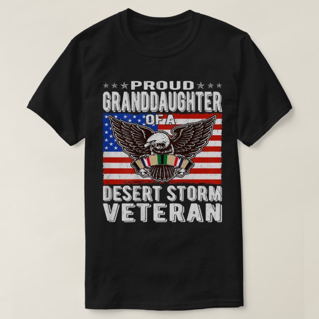 Proud Granddaughter Of Desert Storm Veteran Persia T-Shirt (Design Front)