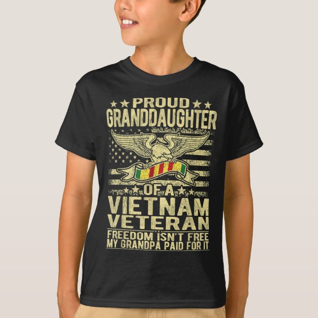 Proud Granddaughter Of Vietnam Veteran - Freedom I T-Shirt (Front)