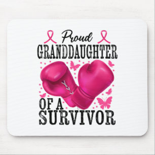 Proud Granddaughter Survivor Breast Cancer Boxing Mouse Mat