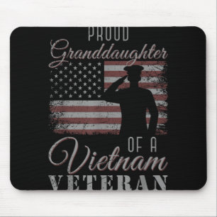 Proud Granddaughter Us Flag 4th Of July Vietnam Ve Mouse Mat