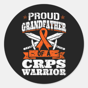 Proud Grandfather Of A Crps Warrior Rsd Awareness Classic Round Sticker