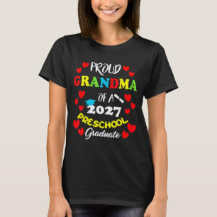 Proud Grandma 2027 Preschool Graduate Heart Prom T-Shirt