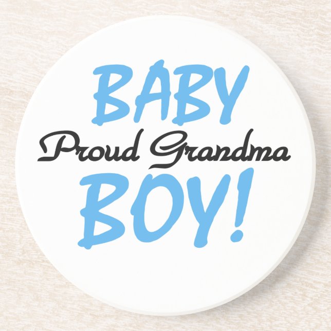 Proud Grandma Baby Boy Gifts Coaster (Front)
