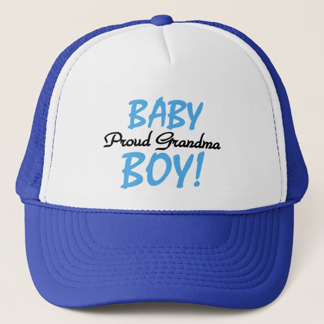 Proud Grandma Baby Boy T shirts and Gifts Trucker Hat (Front)
