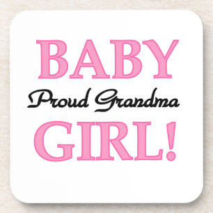 Proud Grandma Baby Girl Gifts Coaster