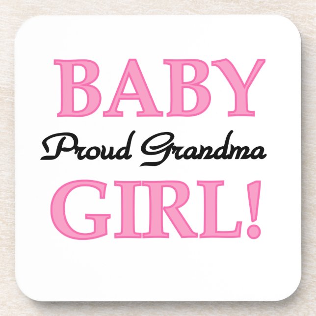 Proud Grandma Baby Girl Gifts Coaster (Front)