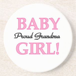 Proud Grandma Baby Girl Gifts Coaster
