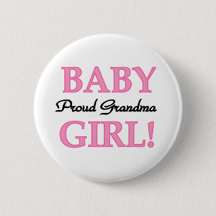 Proud Grandma Baby Girl Tshirts and Gifts 6 Cm Round Badge