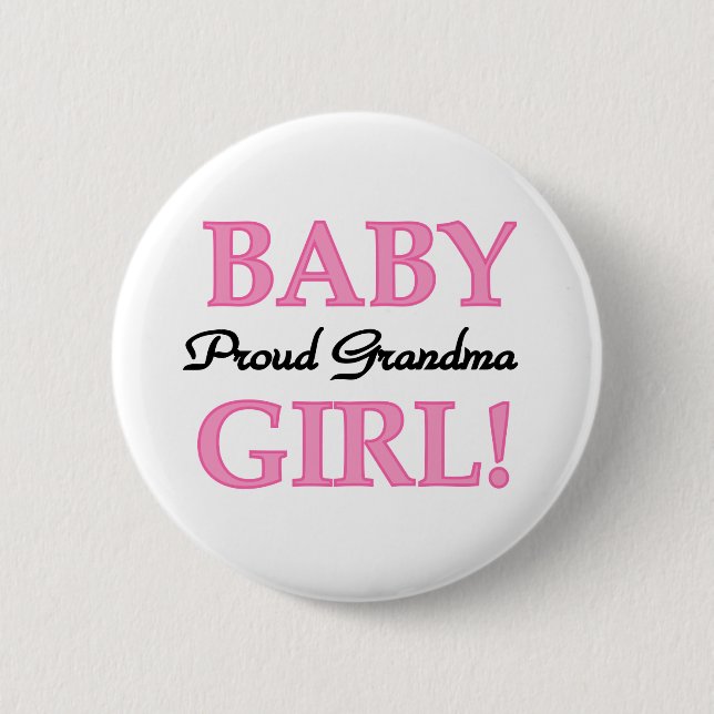 Proud Grandma Baby Girl Tshirts and Gifts 6 Cm Round Badge (Front)