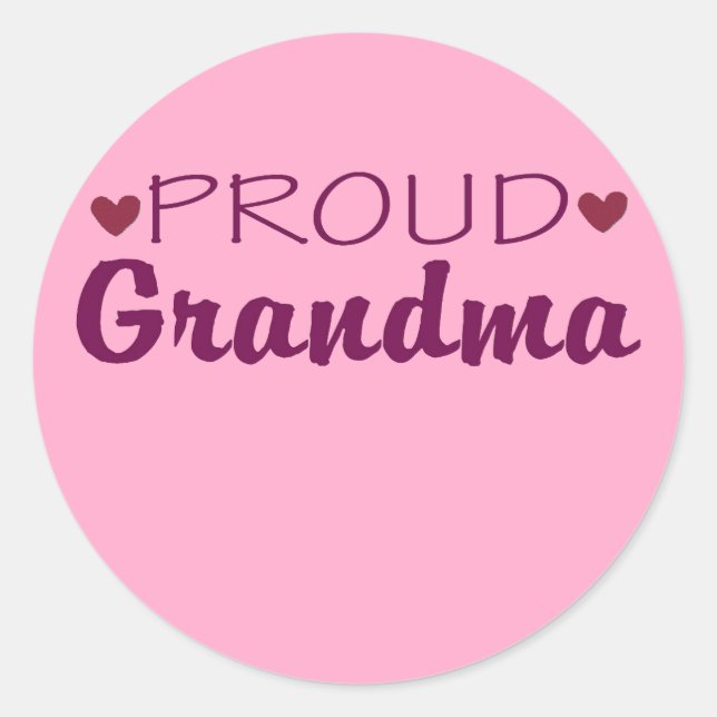 Proud grandma cute heart stickers (Front)
